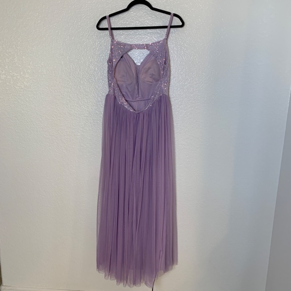 Lovely Grace Purple Sequin Gown Large Sequins Tulle Maxi Dress Lilac Lavender - Picture 8 of 16